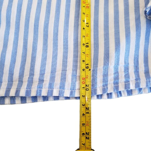 Vero Moda Striped Cotton High Ruffle Neck / Cuffs Women's Button Up Shirt (MED) - Picture 11 of 15